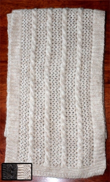 Cable and Lace Alpaca Scarf