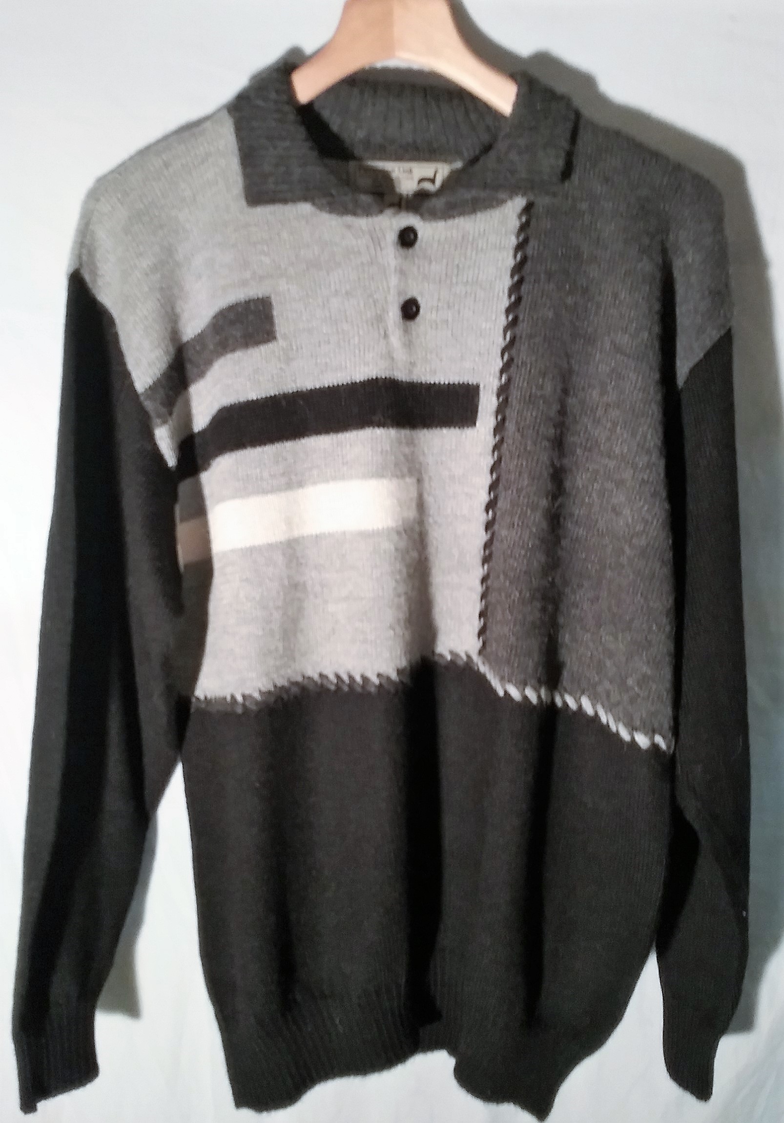 Grey Stripe Alpaca Sweater